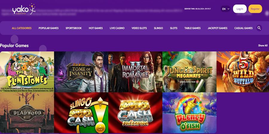 Yako Casino website