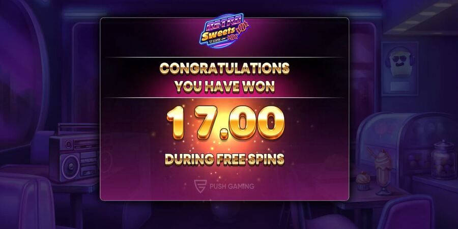 Retro Sweets free spins win