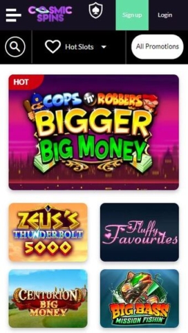 Cosmic Spins Casino Slots on Mobile