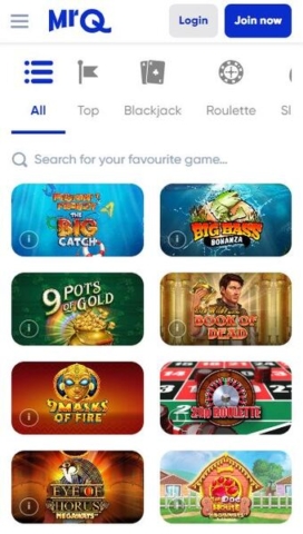 MrQ Casino Games on Mobile