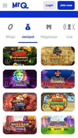 MrQ Casino Jackpot Slots on Mobile