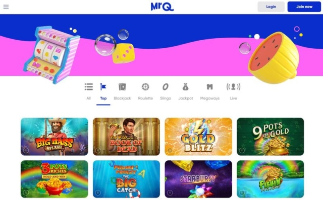 MrQ Casino Slots on Desktop