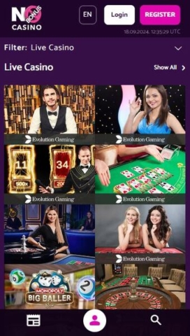 No Bonus Casino Live Dealer Games on Mobile