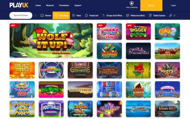 PlayUK Casino Slots on Desktop