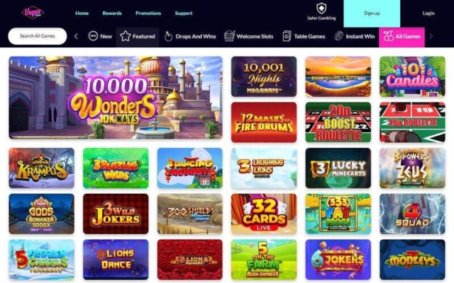 Vegas Wins Casino Games on Desktop